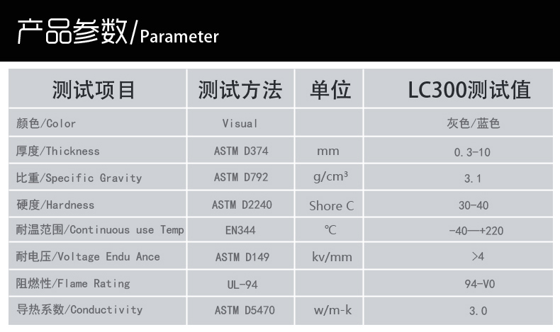 高导热硅胶片参数